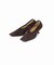 GRISE5.5cmレザースクエアストレッチパンプス