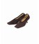 GRISE5.5cmレザースクエアストレッチパンプス