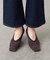 GRISE5.5cmレザースクエアストレッチパンプス