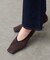 GRISE5.5cmレザースクエアストレッチパンプス