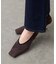 GRISE5.5cmレザースクエアストレッチパンプス