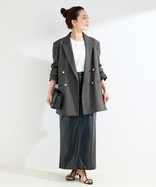 フェイクレザーIラインスカート｜ベーセーストックの