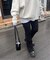 ウールライクハリヌキ微フレアパンツ