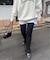ウールライクハリヌキ微フレアパンツ