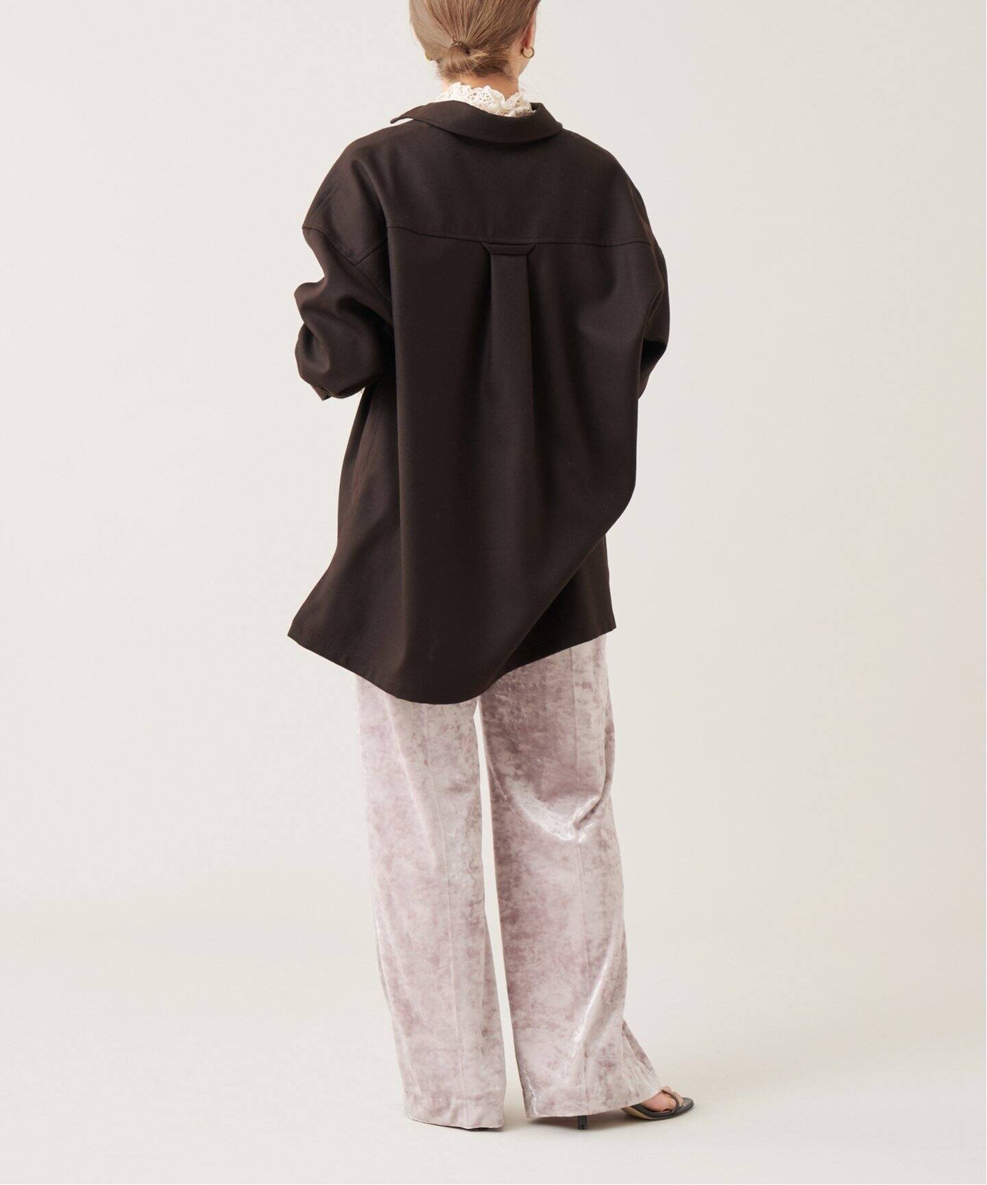 IENA LA BOUCLE ウールロングシャツ