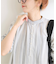 手洗い可 / ストライプヘンリーネックワンピース