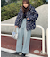 フラワープリントフードパファージャケット