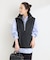 《2点セット》ウォッシャブル / スタンドシャツ付きハーフジップベスト