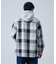 ビックチェック柄 フード シャツ