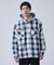 ビックチェック柄 フード シャツ