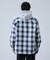 ビックチェック柄 フード シャツ