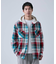 ビックチェック柄 フード シャツ