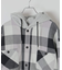 ビックチェック柄 フード シャツ