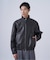 PUレザー スタンドブルゾン
