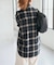 メタルボタンオンブレーチェックルーズシャツ