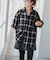 メタルボタンオンブレーチェックルーズシャツ
