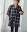 メタルボタンオンブレーチェックルーズシャツ