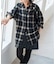 メタルボタンオンブレーチェックルーズシャツ