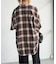 メタルボタンオンブレーチェックルーズシャツ
