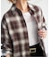 メタルボタンオンブレーチェックルーズシャツ