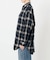 メタルボタンオンブレーチェックルーズシャツ
