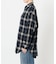 メタルボタンオンブレーチェックルーズシャツ