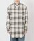 メタルボタンオンブレーチェックルーズシャツ