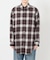 メタルボタンオンブレーチェックルーズシャツ