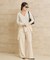 organic linen 混 ニットパンツ
