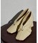 GRISE6cmレザースクエアツイストパンプス