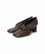 GRISE6cmレザースクエアツイストパンプス