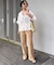《WEBのみ4サイズ展開/シリーズあり》リネンmixストレッチパンツ