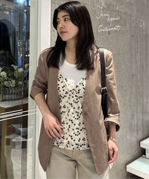 SLOBE IENA メランジュヘリンボーンカラーレスジャケット サイズ38