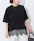 【洗える/接触冷感】WASHABLE COOL レースヘム ハーフスリーブ プルオーバー