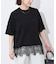 【洗える/接触冷感】WASHABLE COOL レースヘム ハーフスリーブ プルオーバー