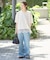 【洗える/接触冷感】WASHABLE COOL レースヘム ハーフスリーブ プルオーバー