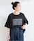 手洗い可 / ハーフスリーブオーガンジーロゴ刺繍TEE