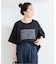 手洗い可 / ハーフスリーブオーガンジーロゴ刺繍TEE