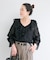 手洗い可 / SHEER CHECK FRILL ブラウス