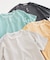 製品染め ワッフル調 ピケ ヘンリーネックTシャツ