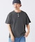 製品染め ワッフル調 ピケ ヘンリーネックTシャツ
