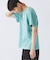 製品染め ワッフル調 ピケ ヘンリーネックTシャツ