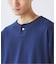 ブロック インレイ 1ボタン ヘンリーネック Tシャツ