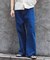 スモーキーデニム 11oz フェード ワイドパンツ
