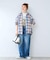 オンブレチェック ZIPUP SHIRTS BZ