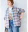 オンブレチェック ZIPUP SHIRTS BZ