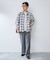 オンブレチェック ZIPUP SHIRTS BZ