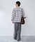オンブレチェック ZIPUP SHIRTS BZ