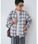 オンブレチェック ZIPUP SHIRTS BZ
