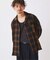 レーヨン アンカット フリンジ オンブレ チェックシャツ